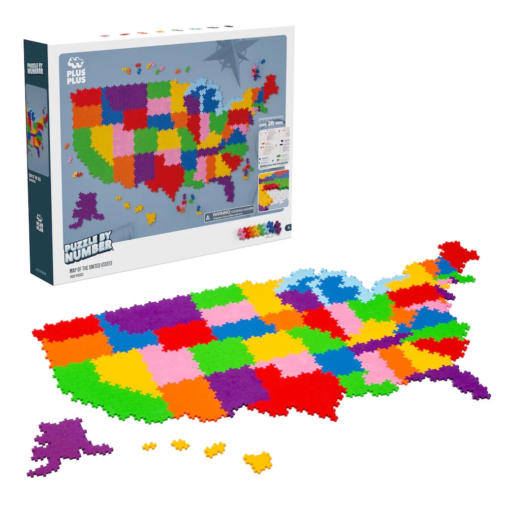 PLUS-PLUS Map Of The United States | Puzzle By Number 3 PLUS-PLUS Map Of The United States | Puzzle By Number