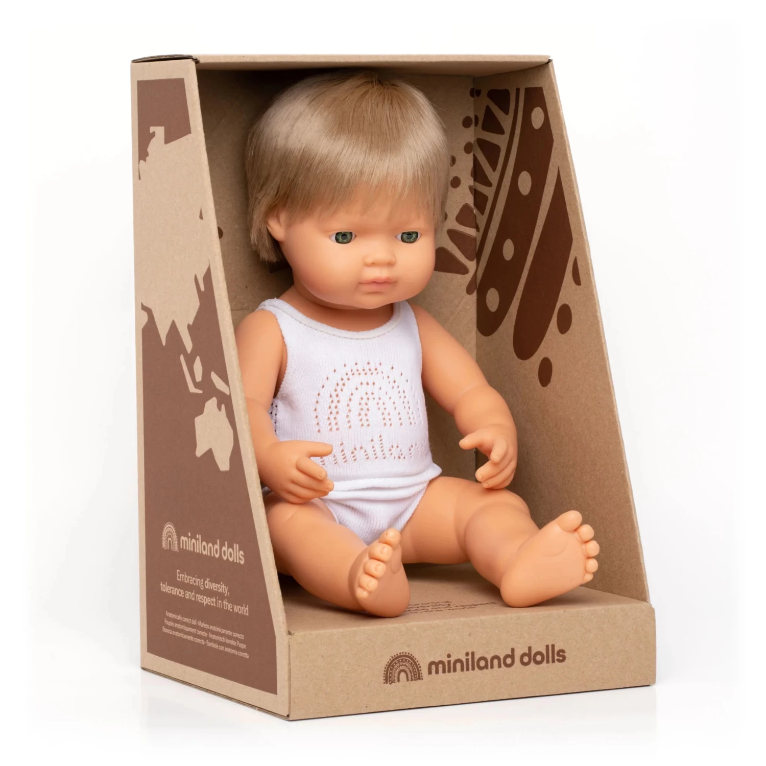 Miniland Baby Doll Caucasian Blonde 4 Miniland Baby Doll Caucasian Blonde - Image 2