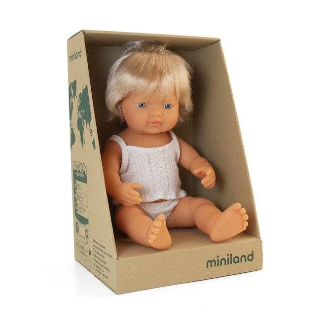 Miniland Baby Doll Caucasian Blonde 5 Miniland Baby Doll Caucasian Blonde - Image 3