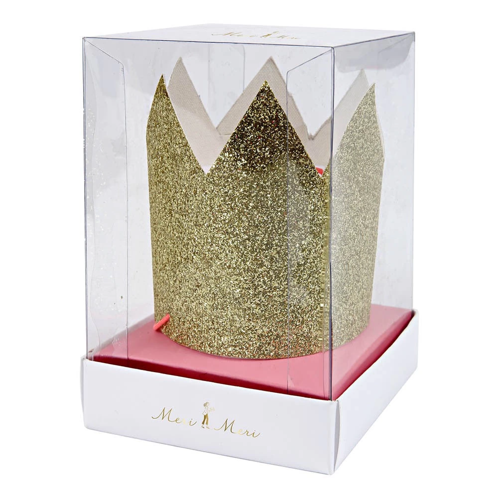 Meri-Meri Mini Gold Glitter Crowns 3 Meri-Meri Mini Gold Glitter Crowns
